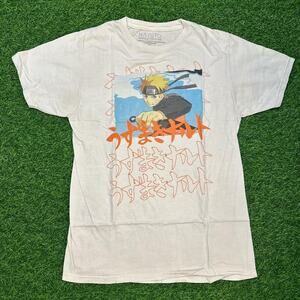 Retro Naruto Shippuden graphic tee with kunai & Japanese
